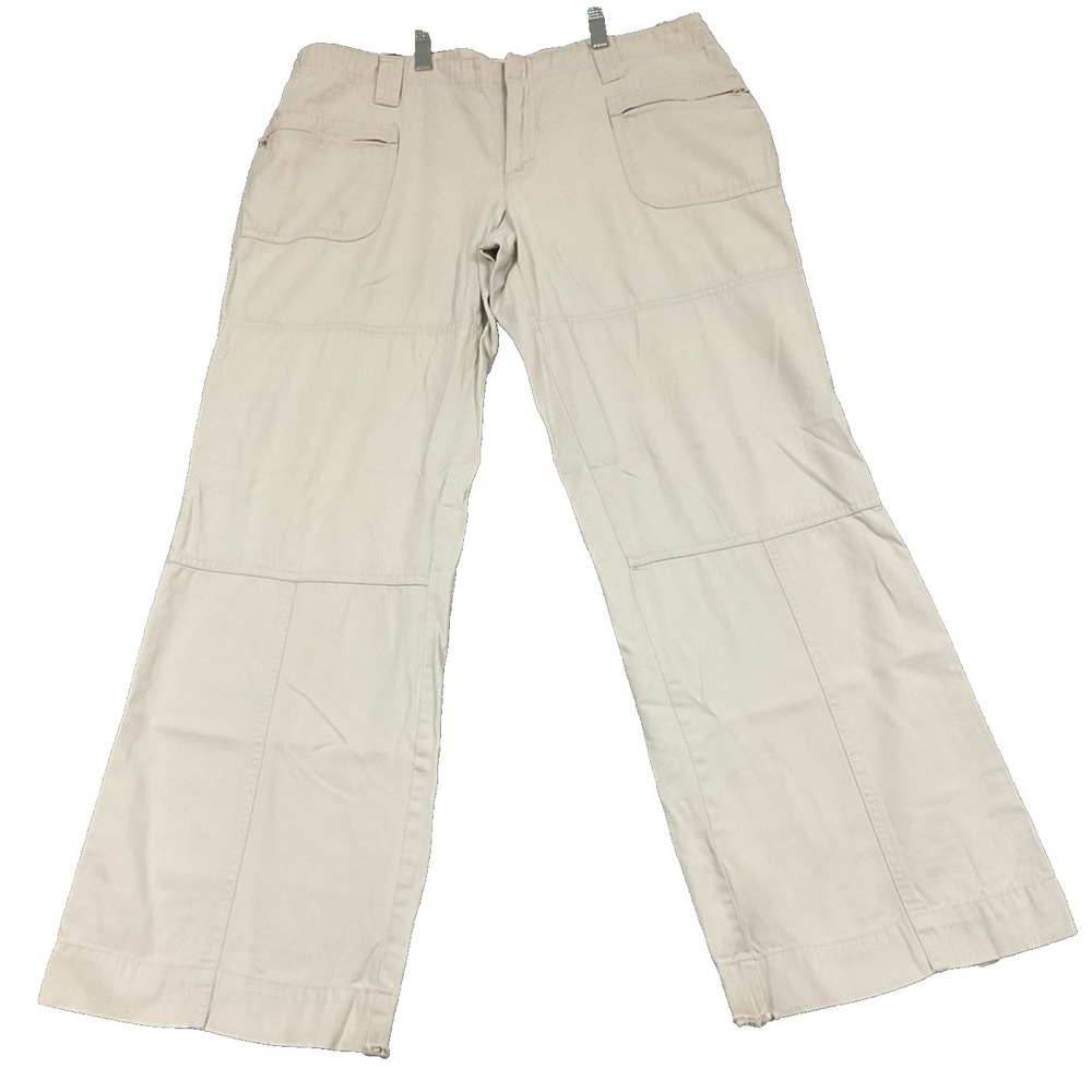 Vintage Old Navy Ivory Cream‎ Cotton Casual Pants Baggy Wide Leg Y2K Hip Sz 12